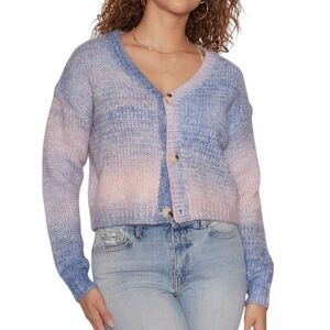 NEW Anthropologie Raga Alicia Multicolored Ombré Cropped Knit Cardigan 2X